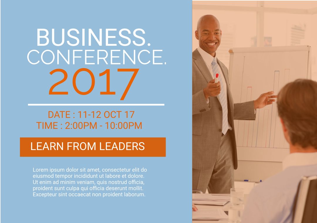 Business Conference with Confident Speaker and Presentation