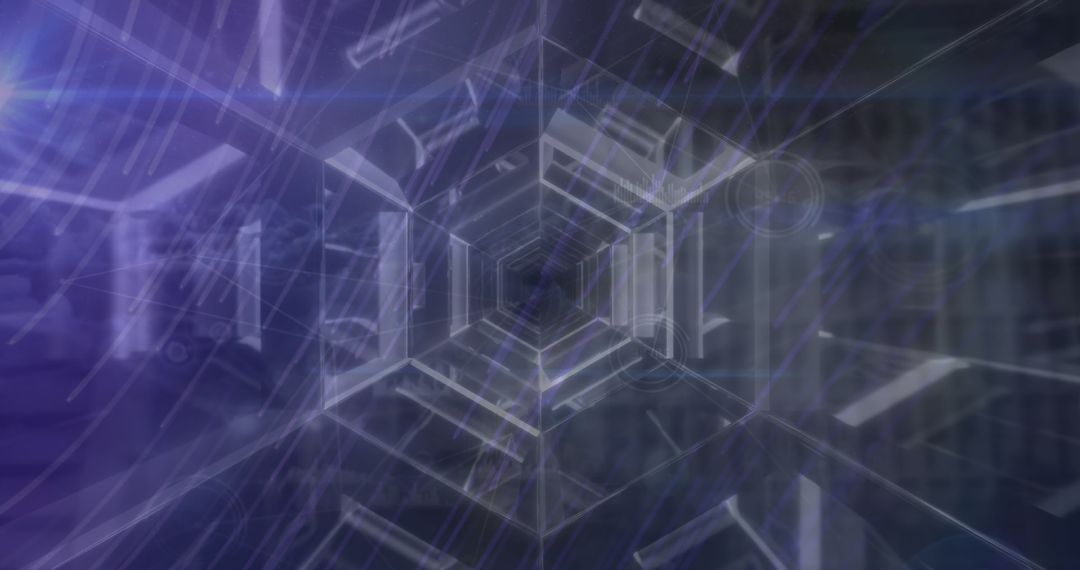 Digital Tunnel with Cityscape Network Connections