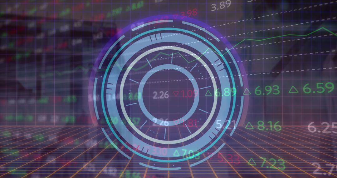 Futuristic Digital Finance Interface with Tech Graphics