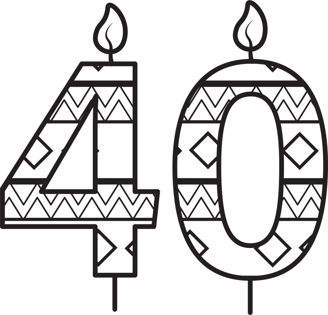 Vector Number 40 Birthday Candle Illustration on Transparent Background - Download Free Stock Images Pikwizard.com