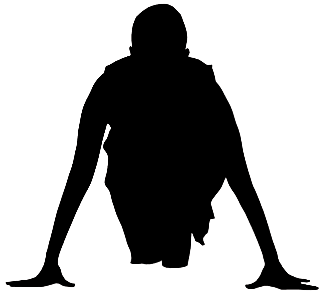 Silhouette of Man Performing Push Up Transparent Background