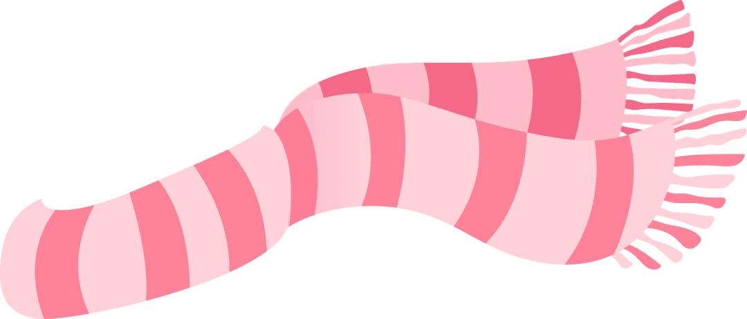 Pink Striped Scarf on Transparent Background Showing Elegant Minimalist Design