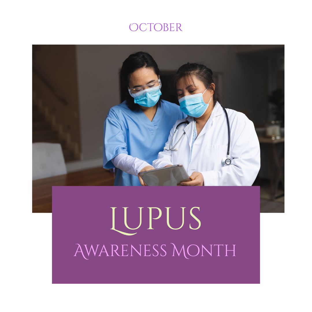 Medical Professionals Discussing Lupus Awareness Using Digital Tablet - Download Free Stock Templates Pikwizard.com