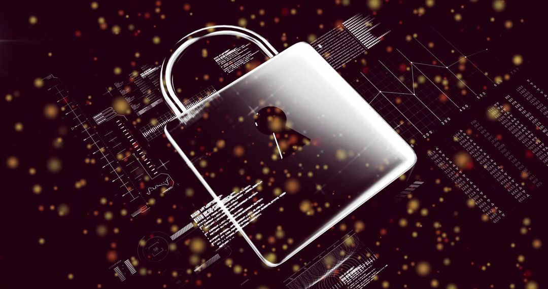 Futuristic Metallic Padlock Symbolizing Digital Security