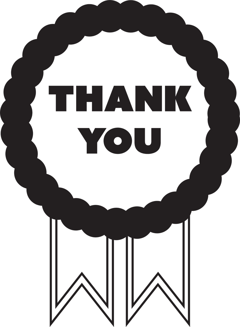 Thank You Message in Transparent Black Speech Bubble