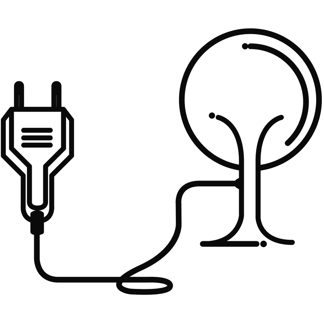 Transparent Vector of Illuminated Mirror Connected to Power Plug