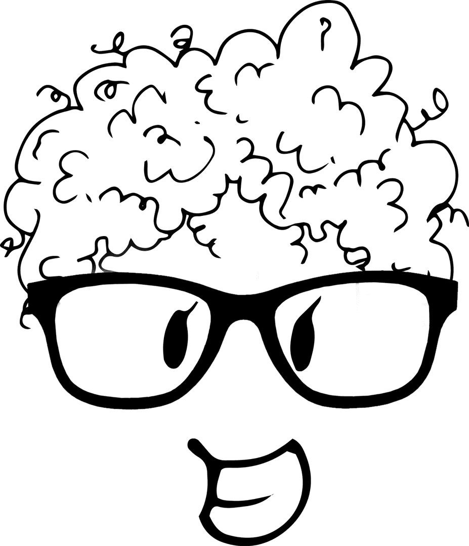 Black Transparent Silhouette of Eyeglass-Framed Face