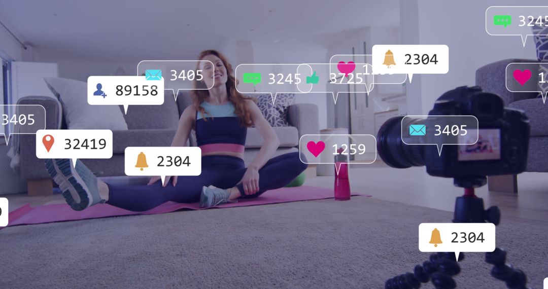 Content Creator Sharing Fitness Routine via Livestream