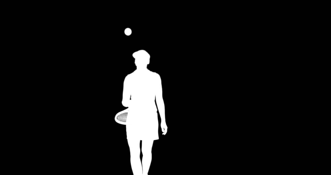 Silhouette of Tennis Player Serving Against Black Background - Free Images, Stock Photos and Pictures on Pikwizard.com