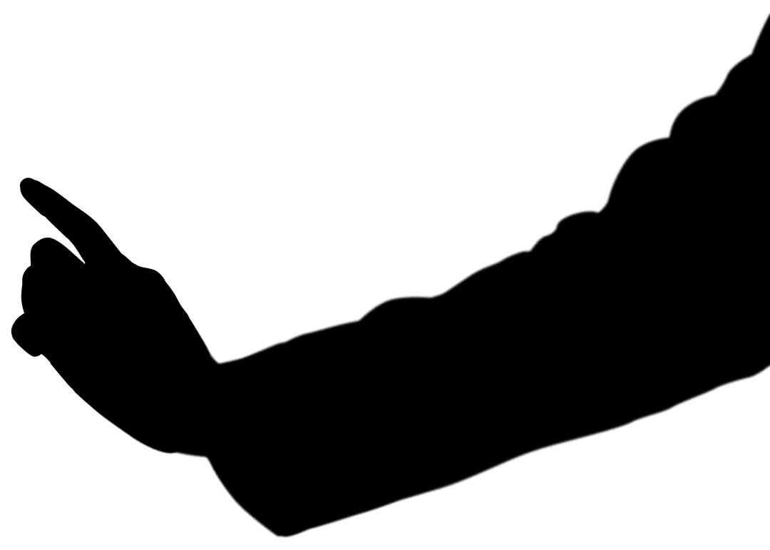 Transparent Silhouette of Hand Reaching Touchscreen Icon