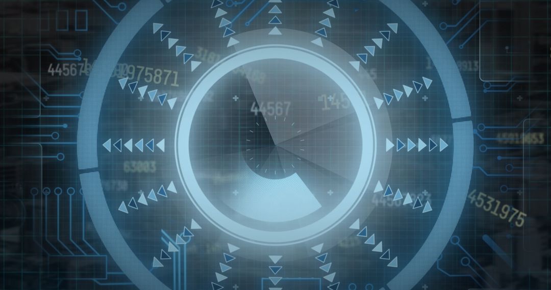 Futuristic Digital Interface with Dynamic Holographic Display