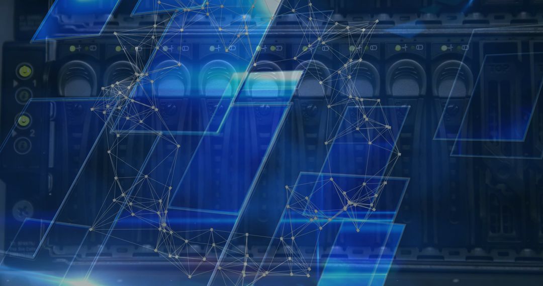 Abstract Digital Interface Over High-Tech Server Room