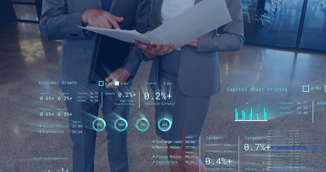 Business Experts Analyzing Digital Financial Data in Office