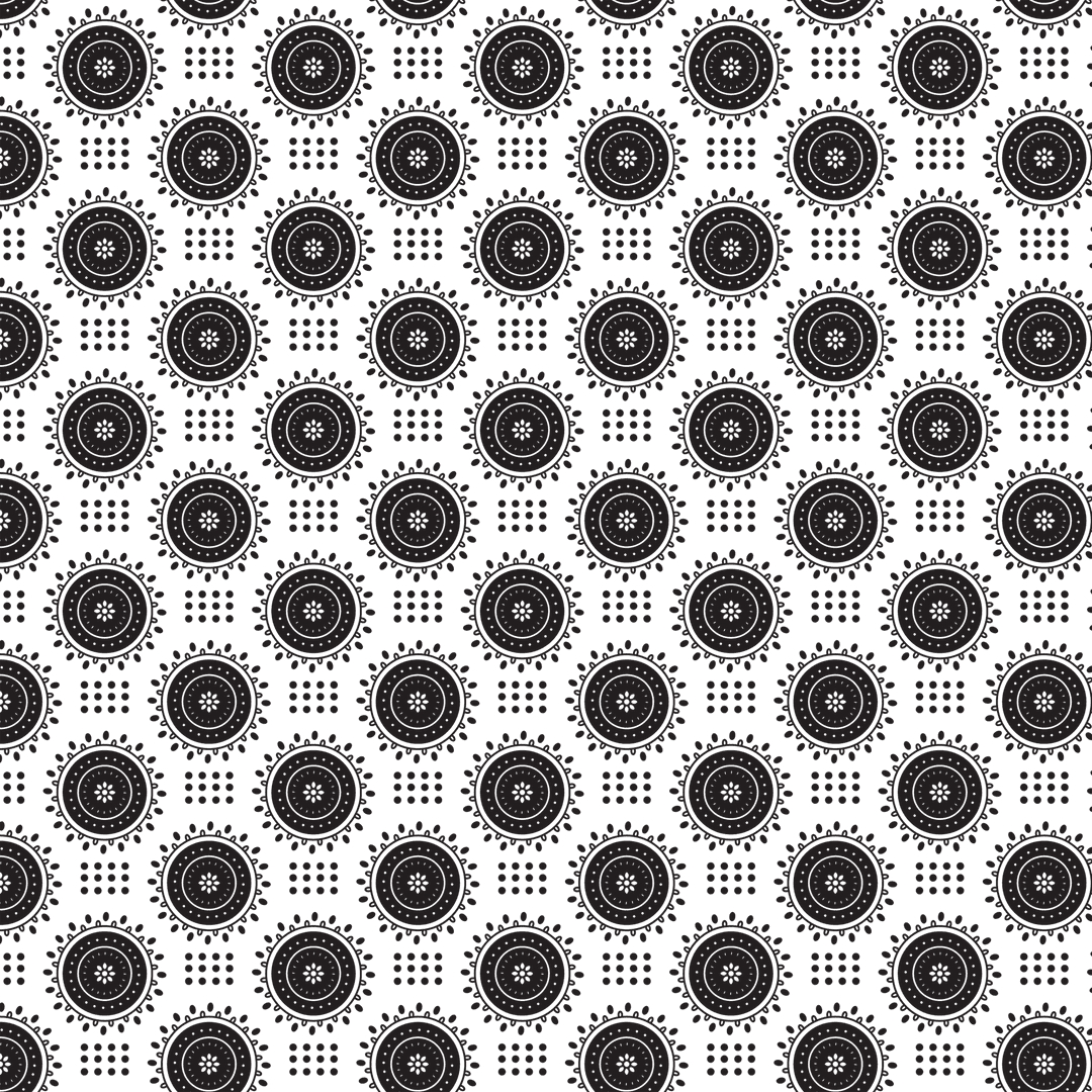 Digital Pattern with Black Circles on Transparent Background