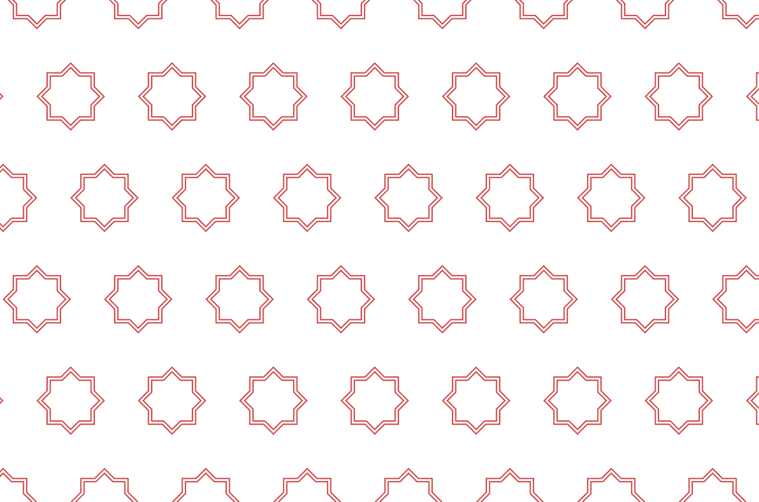 Red Geometric Star Pattern on Transparent Background