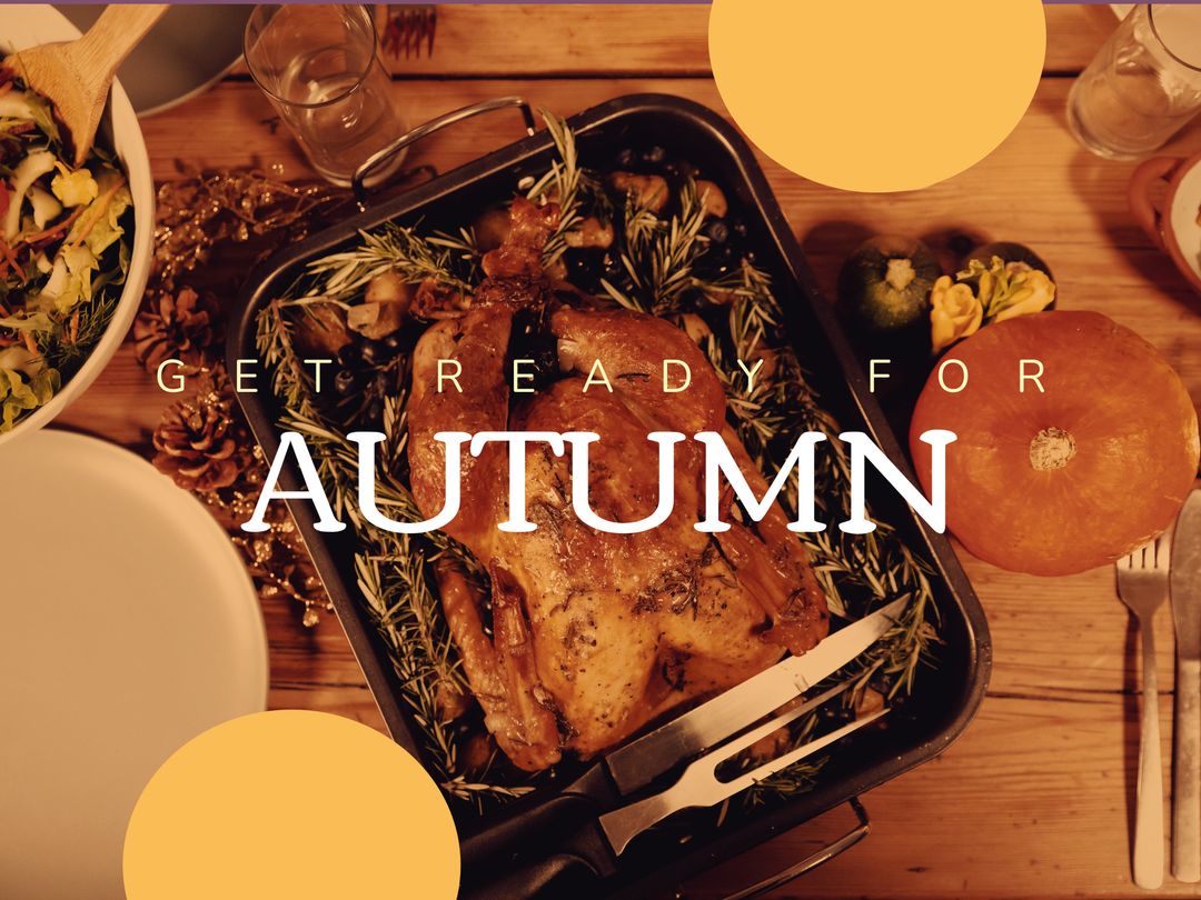 Rustic Autumn Feast with Roasted Turkey for Thanksgiving Celebration - Download Free Stock Templates Pikwizard.com