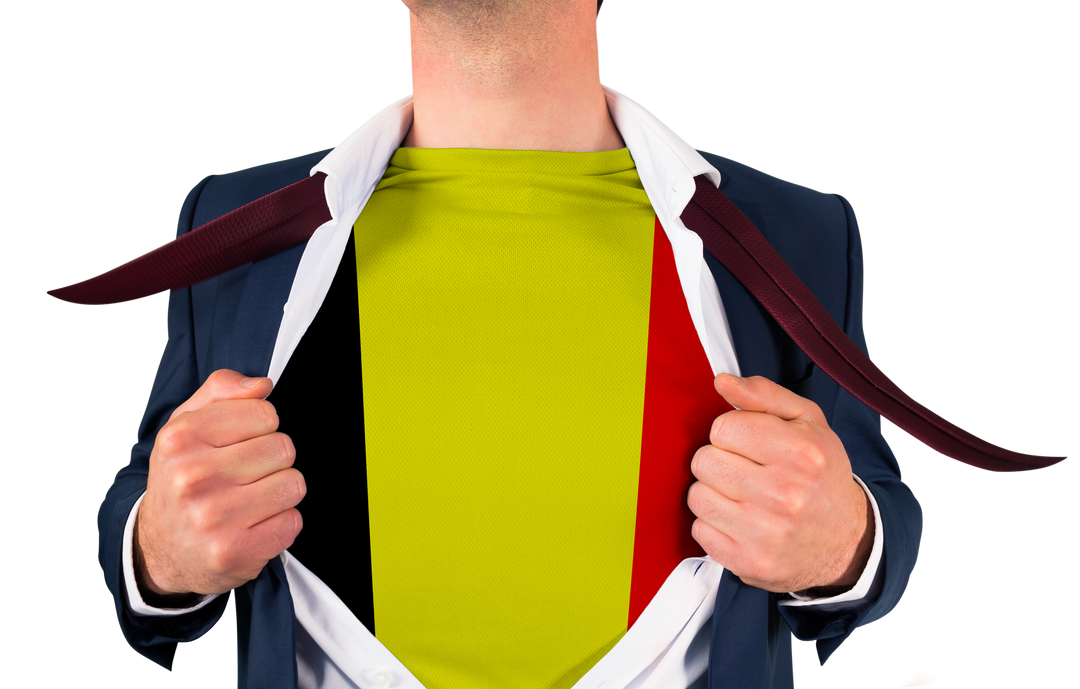 Businessman Revealing Belgium Flag Under Translucent Suit - Download Free Stock Images Pikwizard.com