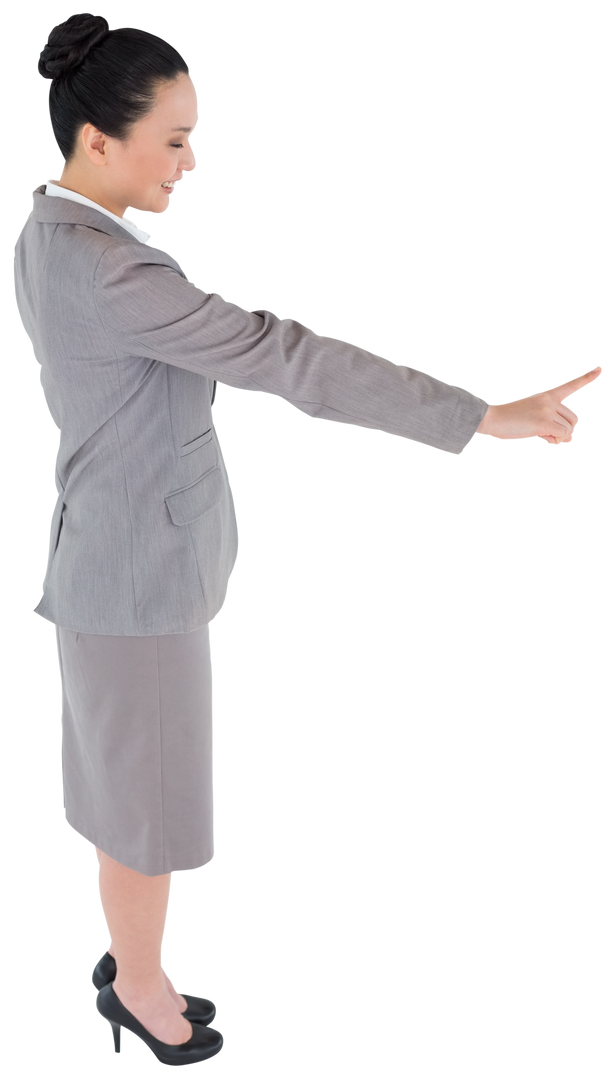 Happy Businesswoman Pointing Forward on Transparent Background - Download Free Stock Images Pikwizard.com