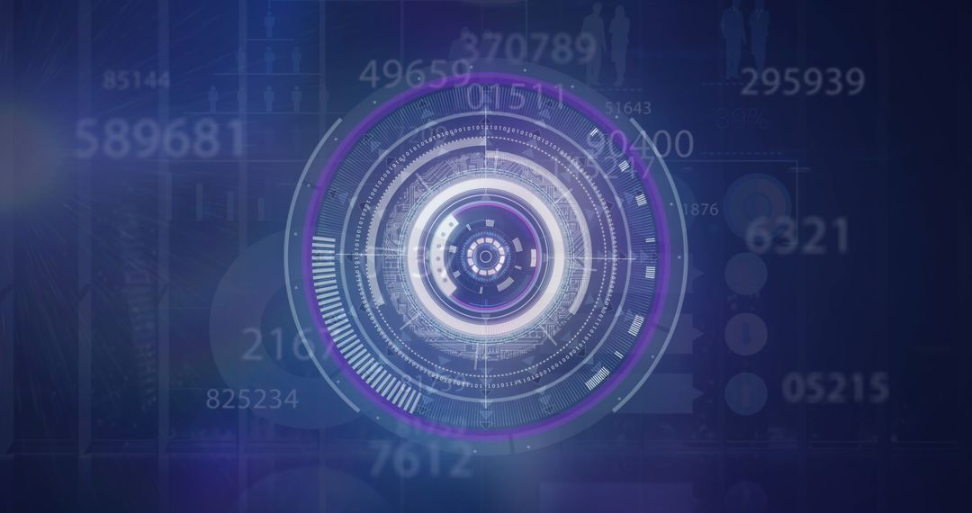 Futuristic Digital Data Interface With vortex Sphere