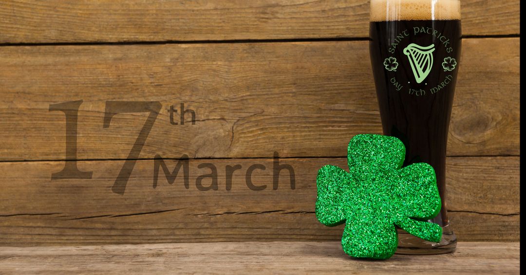 St. Patrick's Day Festive Pint with Sparkling Shamrock