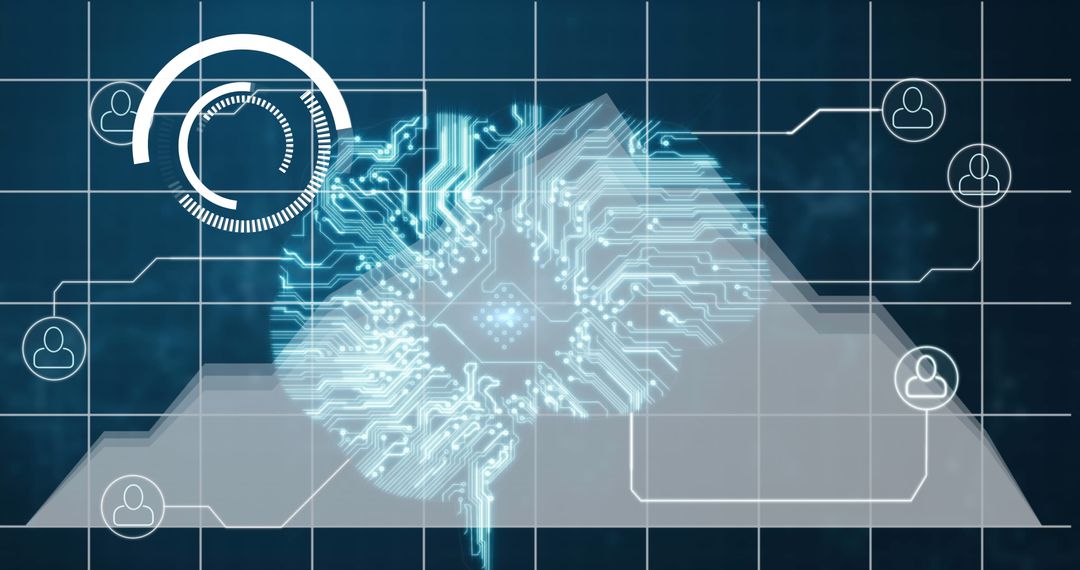 Digital Network Linked to Brain and AI Technology Concept