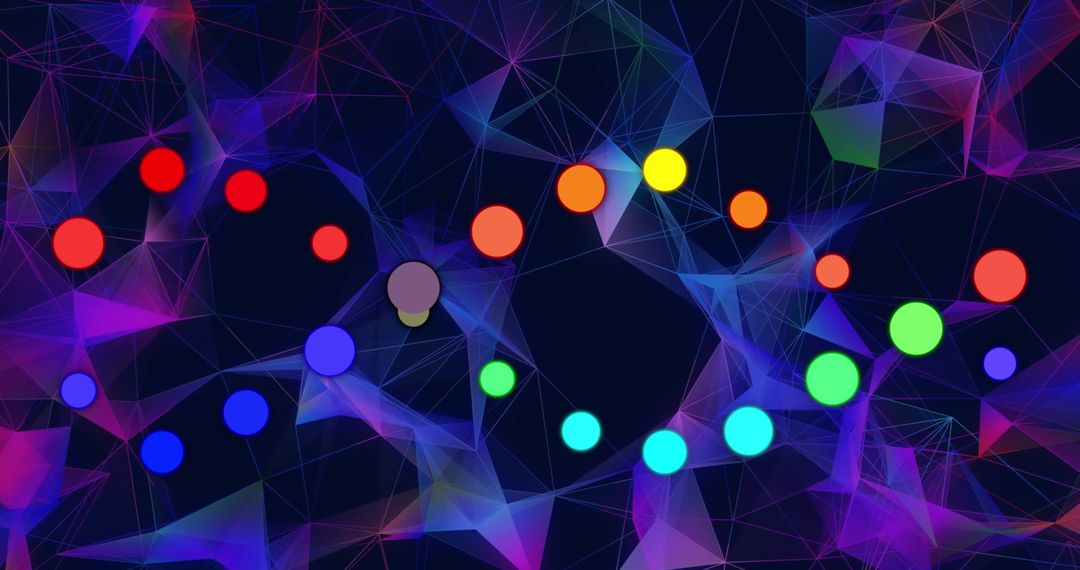 Dynamic Colorful Circles Over Abstract Network Background
