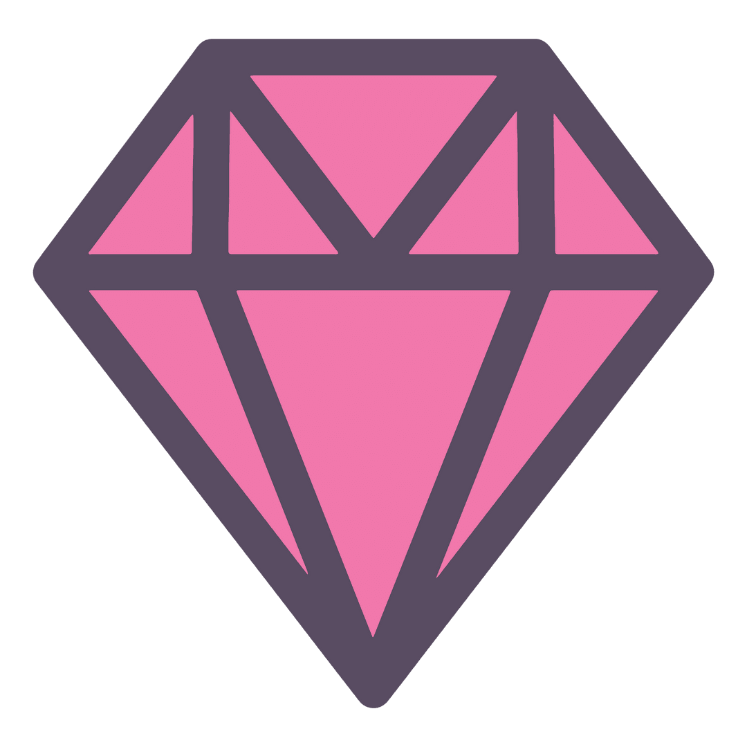 Pink Diamond Vector on Transparent Background Shows Gemstone Beauty