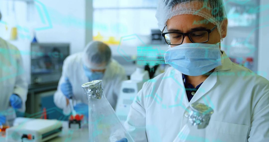 Scientist Analyzing Fluids in Revolutionary Lab Experiment