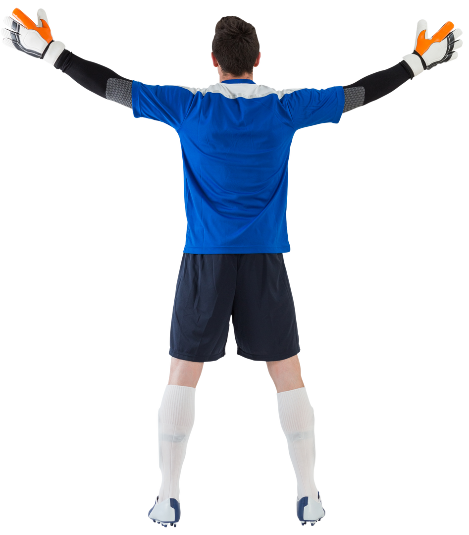 Transparent image goalkeeper wearing gloves with outstretched arms - Download Free Stock Images Pikwizard.com