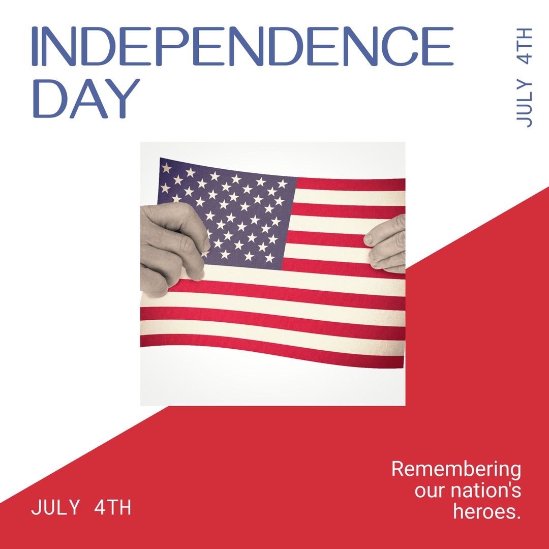 Celebrating Independence Day with American Flag