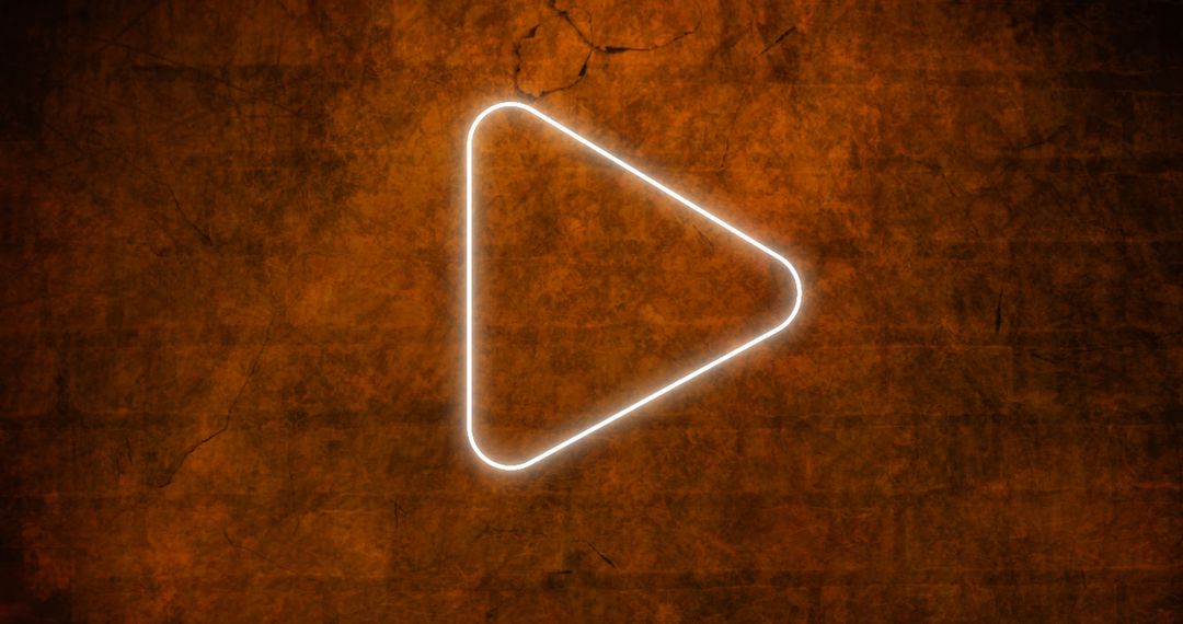 Glowing Digital Play Button on Rustic Background Design Concept