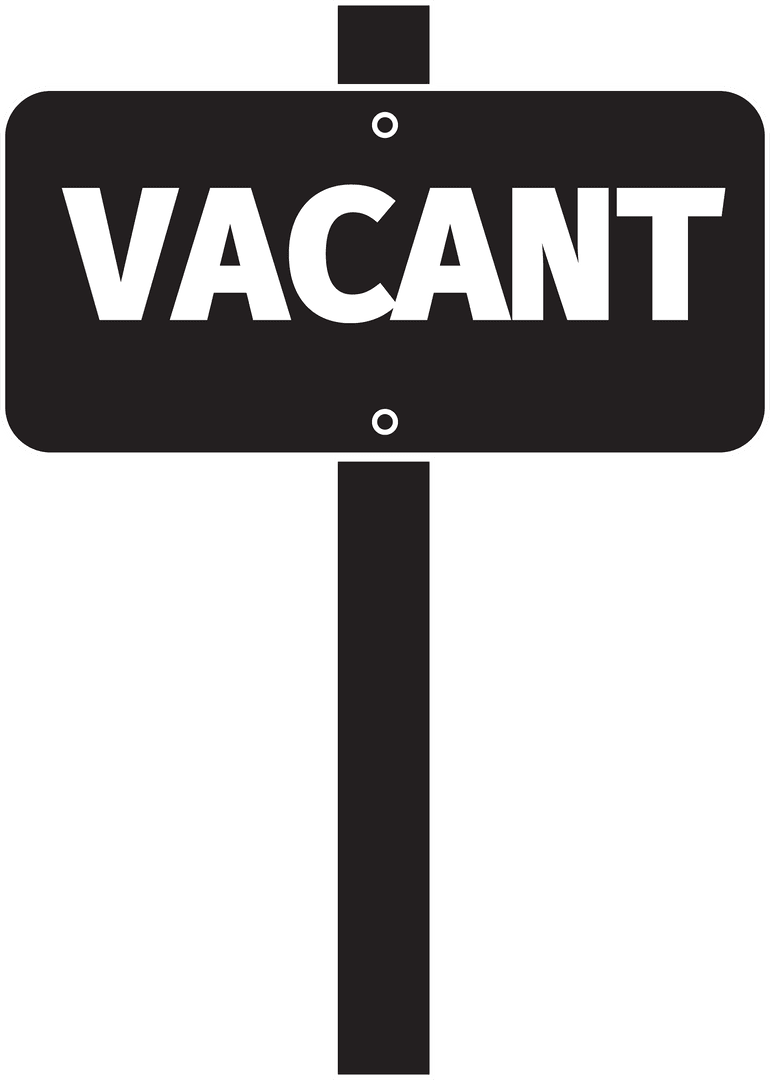 Vacant Sign Icon on Transparent Background for Property Marketing