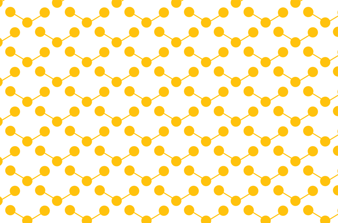 Seamless Yellow Molecules Pattern on Transparent Background