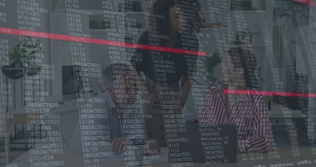 Collaborating Professionals with Code Overlay in Modern Office