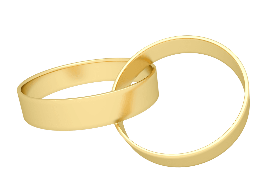 Transparent Wedding Rings Interlocking Close-Up Design