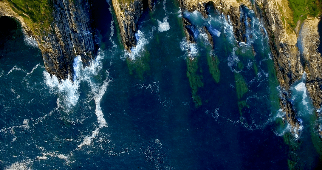 Stunning Aerial Seascape of Natural Rock Formations with Transparent Waters