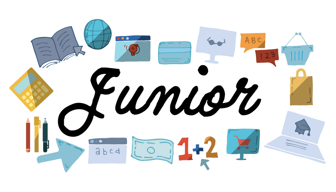 Colorful Business and Education Icons on Transparent Background