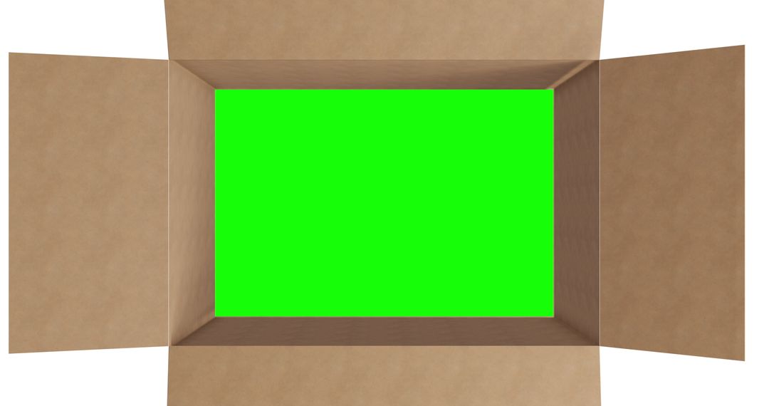 Green Screen inside Open Cardboard Box for Visual Effects