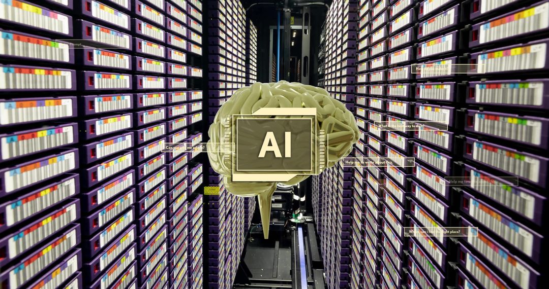 Brain and AI Concept in Data Center