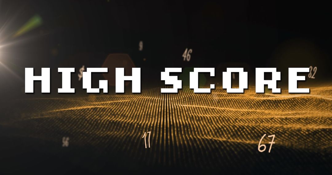 High Score Digital Art with Glowing Numbers