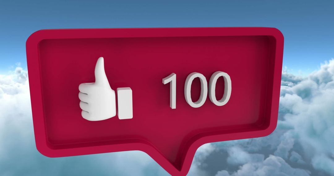 Social Media Like Icon Hovering Over Cloudscape