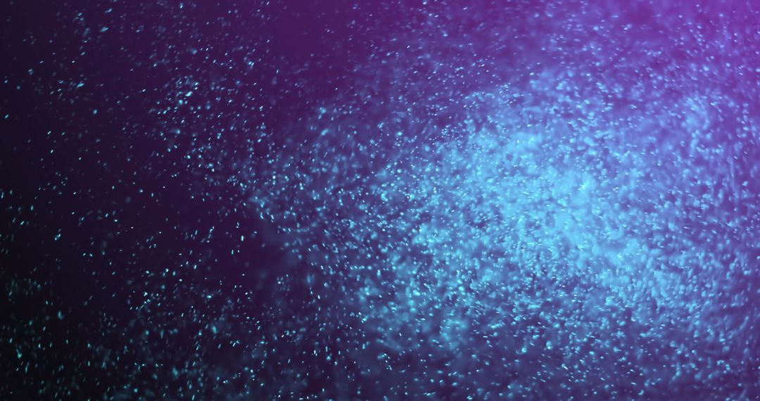 Dynamic Blue Glitter Particles on Violet Background