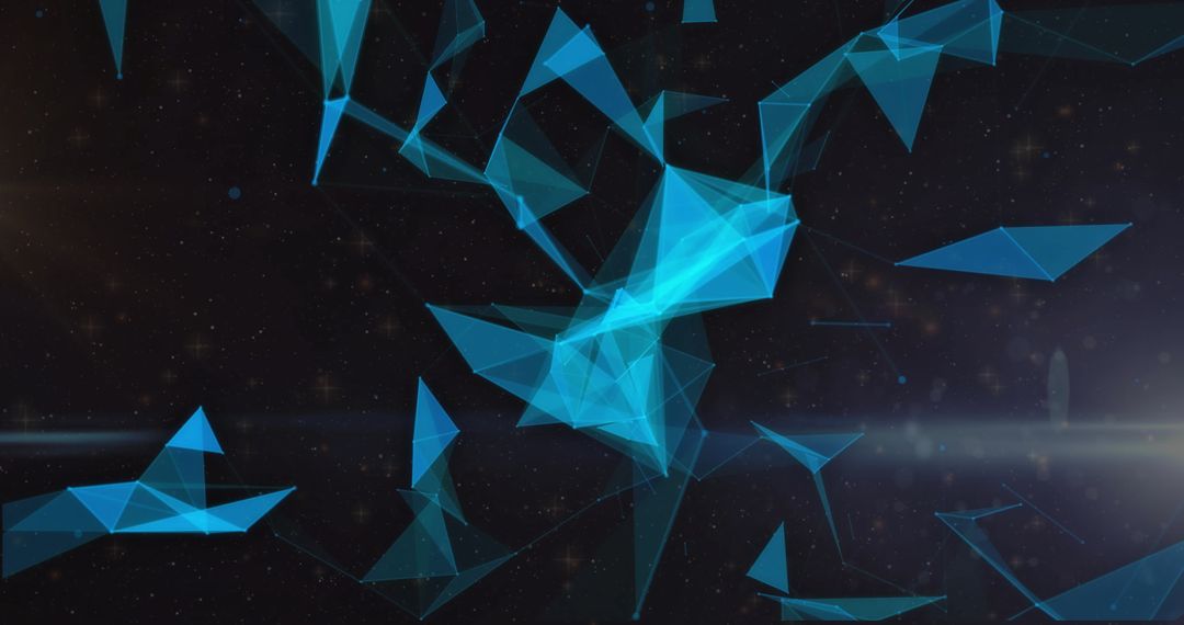 Abstract Blue Geometric Network in Dark Space