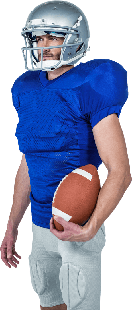Colorful Enthusiastic Football Player Holding Ball Transparent
