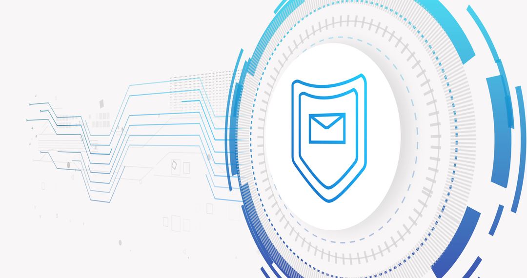 Cybersecurity Concept with Digital Shield Envelope Icon