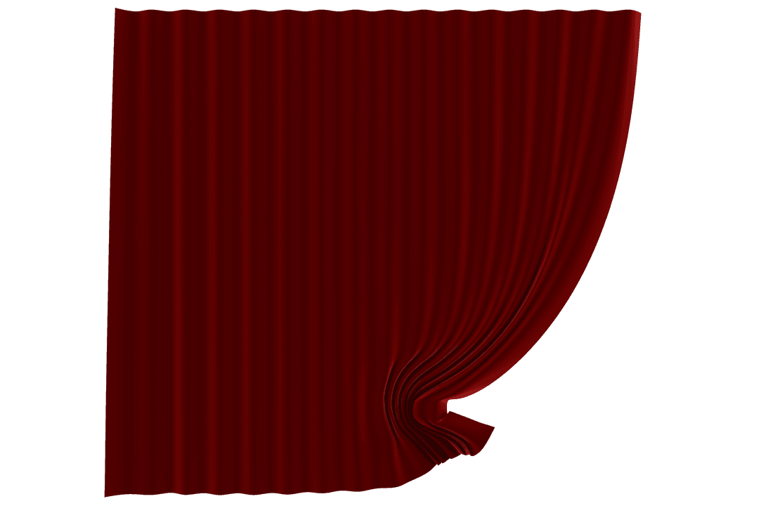 Transparent Red Curtain Being Pulled Aside Dramatic Illustration