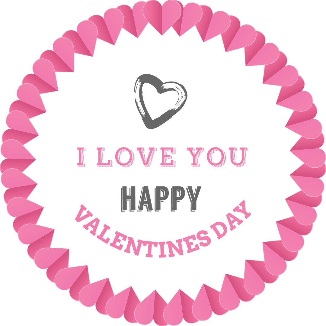 Valentine's Day Love Message in Pink Heart Circle