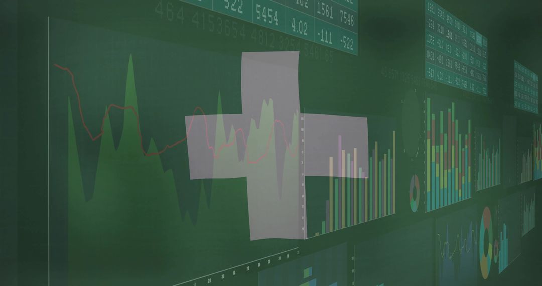 Swiss Cross Overlay on Analytics Dashboard for Financial Data