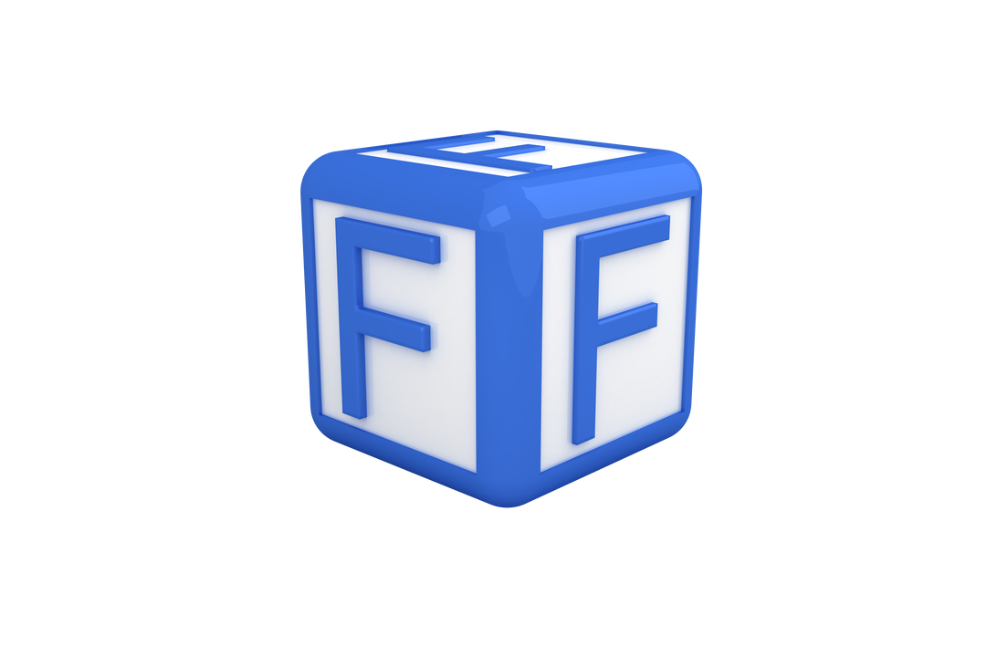 Blue Cube With Letter F On Transparent Background - Download Free Stock Images Pikwizard.com