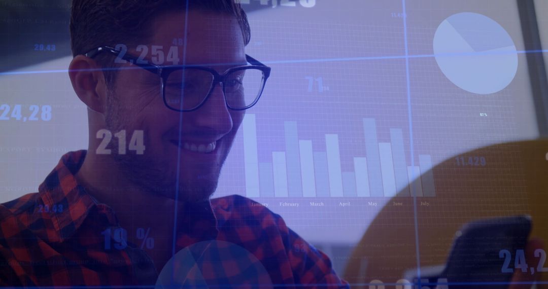 Businessman Analyzing Data With Smartphone for Digital Business Insights